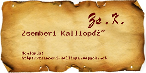 Zsemberi Kalliopé névjegykártya